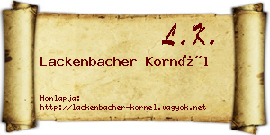 Lackenbacher Kornél névjegykártya